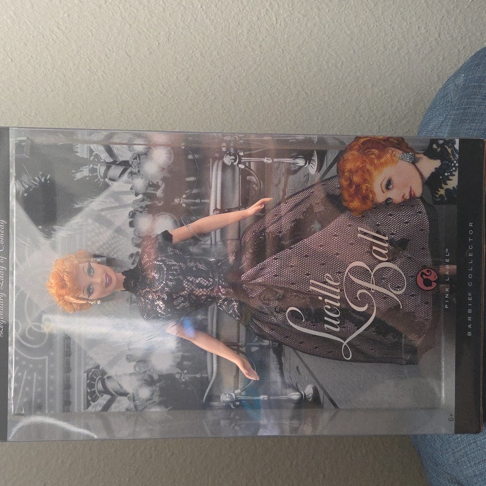 Mattel 2008 I Love Lucy Barbie Doll, Pink Label, NRFB, Stand & COA, Lucille Ball